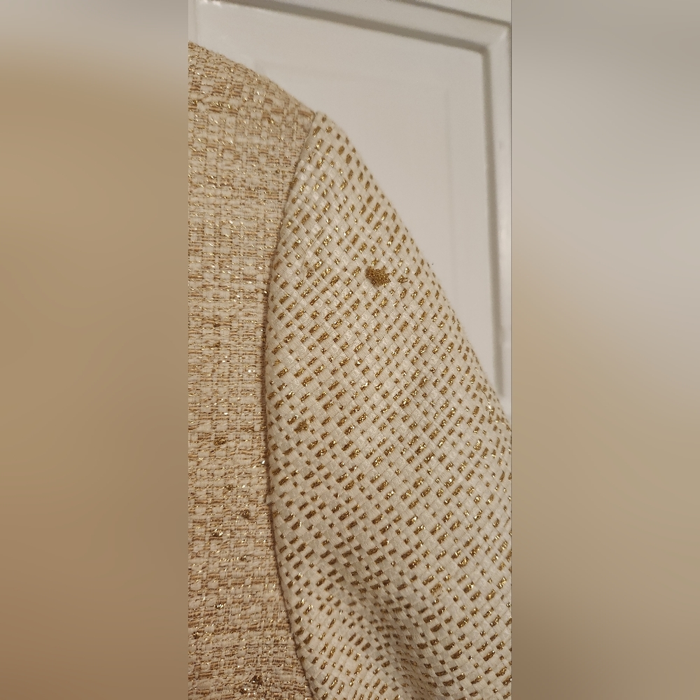 TED BAKER • Gold & Cream Weave Dress with Embellishments, Size 3 (Mediu… - Picture 8 of 8